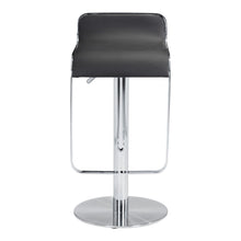 Load image into Gallery viewer, Faux Leather And Steel Adjustable Height Swivel Bar Chair - Black / Silver
