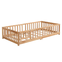 Load image into Gallery viewer, Solid Floor Bed With Door And Fence For Children

