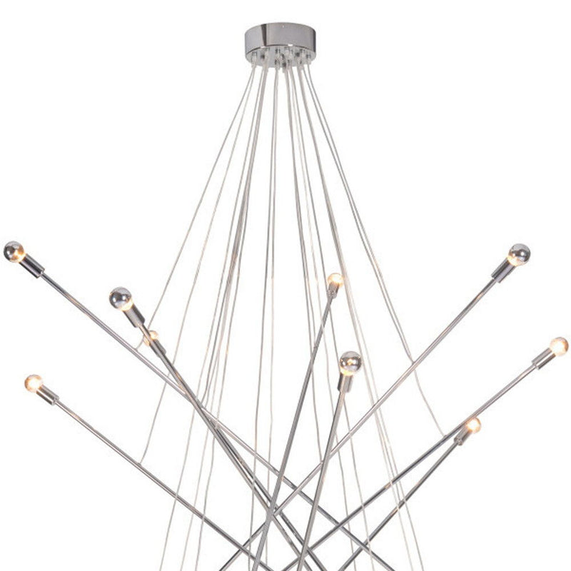 Multi Light Metal Dimmable Chandelier - Silver
