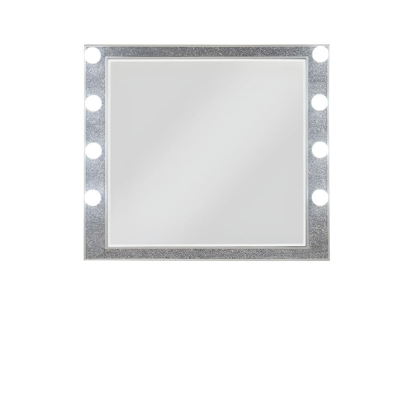 36" Square Framed Mounted Dresser Mirror - Silver