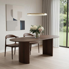 Load image into Gallery viewer, 66" Solid Wood Double Pedestal Base Dining Table - Brown
