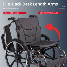 Load image into Gallery viewer, Lightweight Wheelchair Foldable For Adults, Manual Transport Chair With Double Brakes
