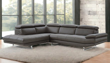 Load image into Gallery viewer, Genuine Leather L Shaped Two Piece Sofa Chaise Sectional - Dark Gray
