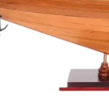 Load image into Gallery viewer, Hand Painted Bluenose II Model Boat - Brown / Blue
