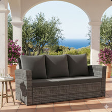 Load image into Gallery viewer, All-Weather Wicker 3 Seat Patio Sofa With Thick Cushions
