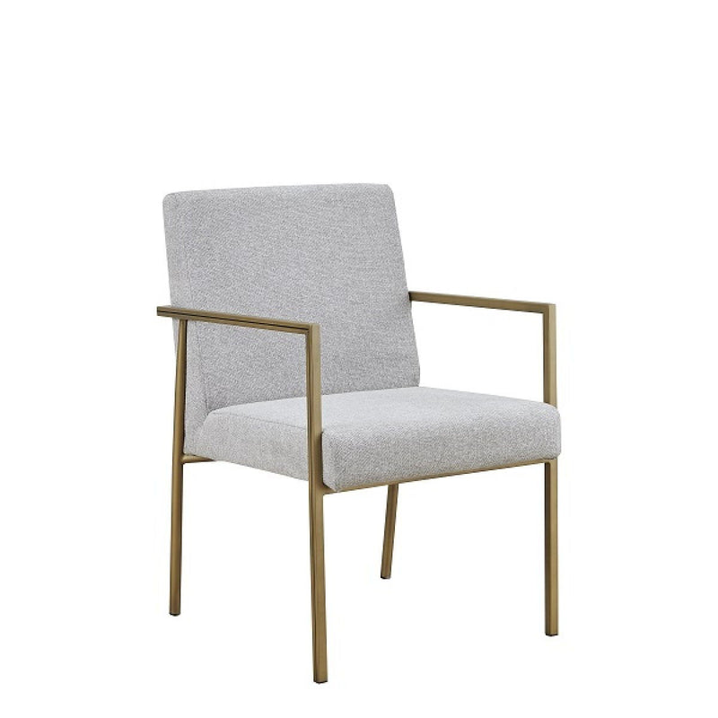 Upholstered Fabric Dining Arm Chair - Light Gray