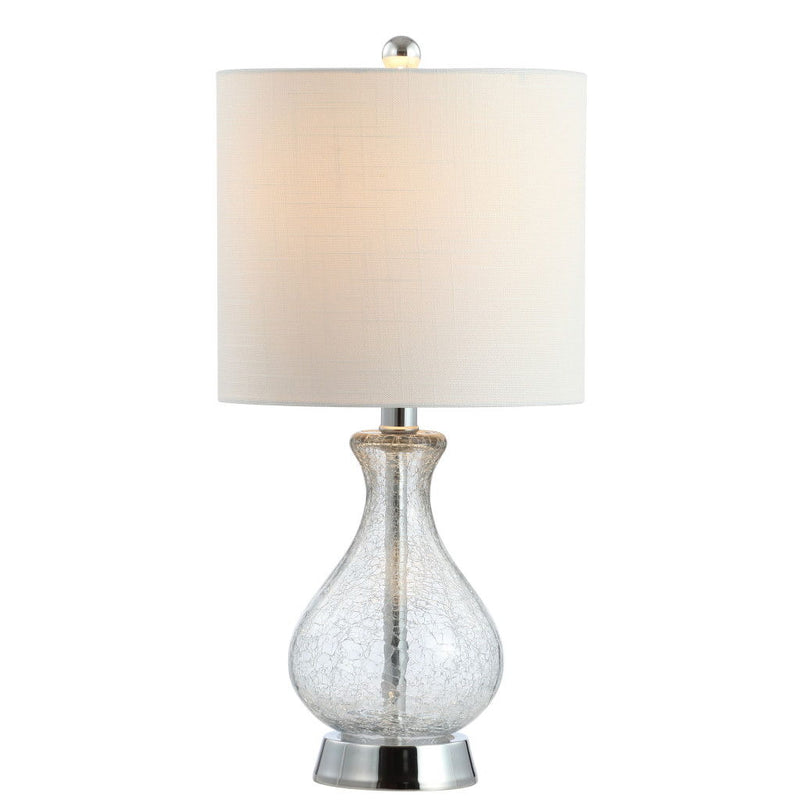 21" Gourd Table Lamp With Drum Shade - Clear