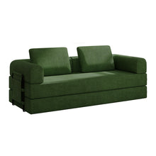 Load image into Gallery viewer, Convertible Sleeper Sofa Bed With Cylindrical Pillow, Fixed Shape Frame
