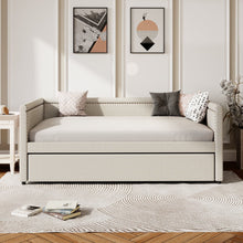 Load image into Gallery viewer, Modern Style Upholstered Daybed With Trundle For Guest Room, Small Bedroom
