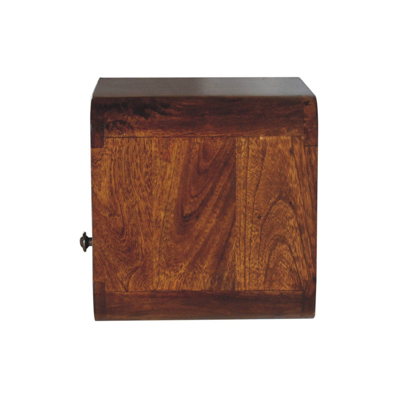 12" Wood Square One Drawer Floating Nightstand - Brown