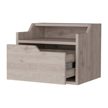 Load image into Gallery viewer, 13" One Drawer Faux Wood Floating Nightstand - Gray
