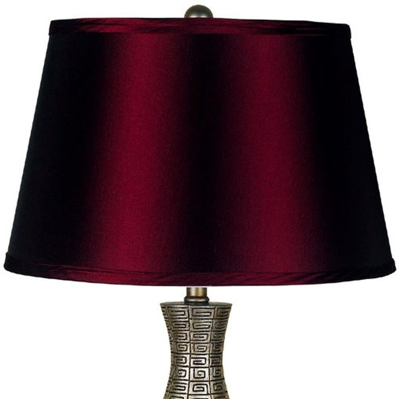 Contemporary Table Lamp - Maroon