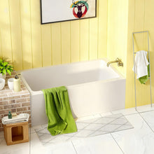 Load image into Gallery viewer, Alcove Soaking Bathtub With Skirt - Back-To-Wall Design, Compact - Glossy White
