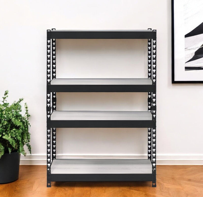 Adjustable Four Tier Bookcase - Black / Natural