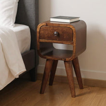 Load image into Gallery viewer, 16" Modern Solid Wood Square One Drawer Nightstand - Chestnut
