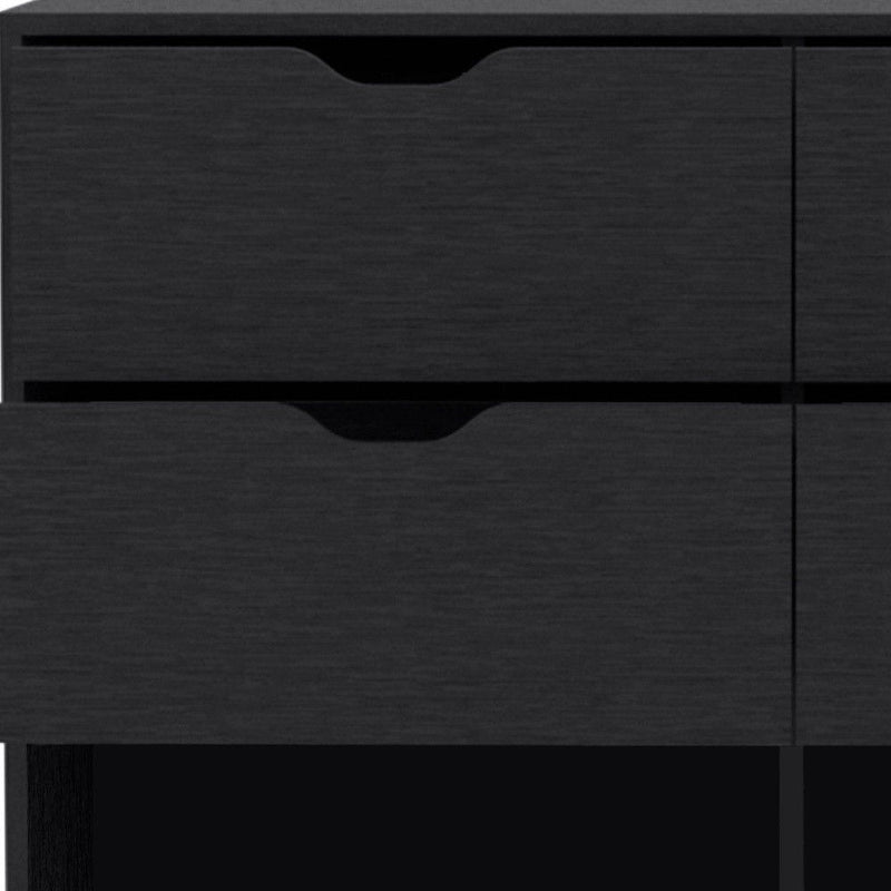 Four Drawer Double Dresser - Black