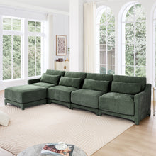 Load image into Gallery viewer, Stylish Sofa With Ottoman And Lumbar Pillows, Ergonomic Design
