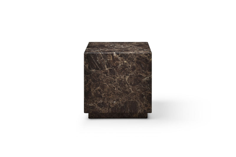 Marble Square Block End Table - Brown
