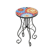 Load image into Gallery viewer, Colorful Outdoor Side Table With Ceramic Tile Top
