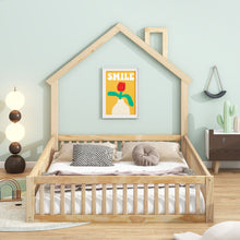 Load image into Gallery viewer, House Platform Bed With Guardrail
