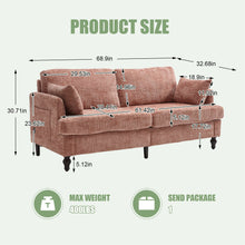 Load image into Gallery viewer, Chenille 2 Seater Sofa With LED Light, USB Charging Port, And Storage Bag
