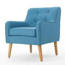 Load image into Gallery viewer, Modern Arm Chair With Tufted Back And Wooden Legs
