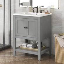 Load image into Gallery viewer, Modern Bathroom Vanity With Sink And Open Shelf
