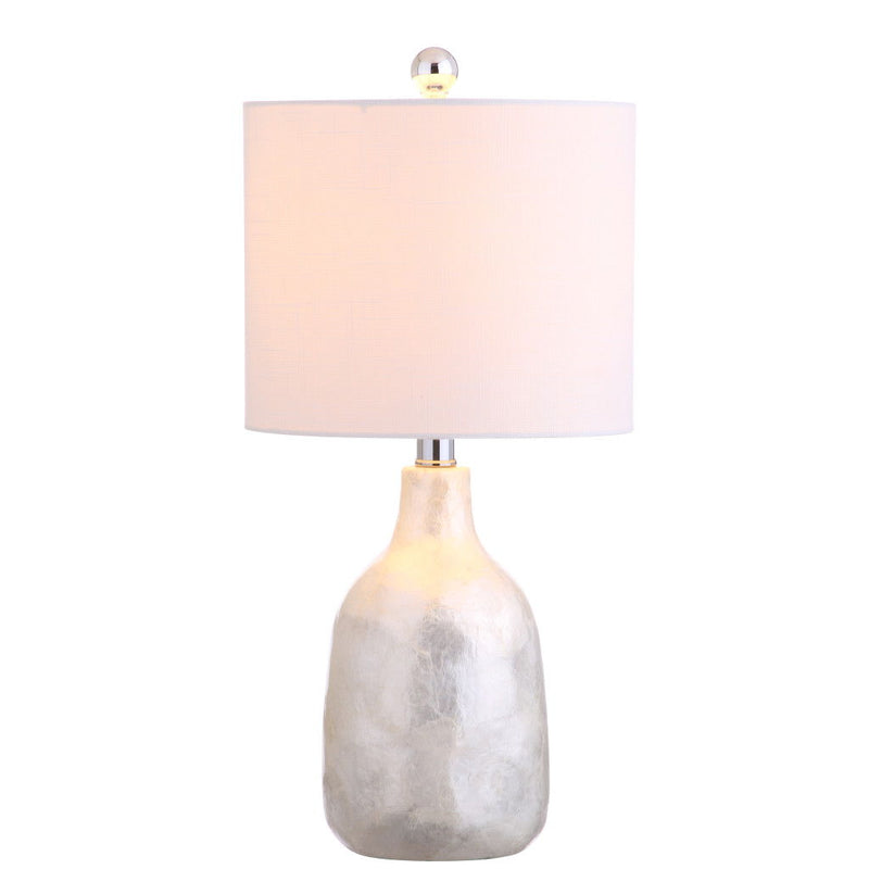 21" Novelty Table Lamp With Drum Shade - White