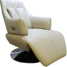 Load image into Gallery viewer, Tufted Genuine Leather Power Swivel Recliner (730570) - Sand
