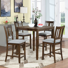 Load image into Gallery viewer, 5 Pieces Dining Table Set, Counter Height Kitchen Table Set With Square Table And 4 Upholstered Chairs
