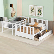 Load image into Gallery viewer, Twin-Over-Full Bunk Bed with Ladders and Two Storage Drawers (White){old sku:LT000165AAK}
