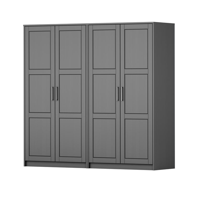 Solid Wood Four Door Combo Dresser - Gray