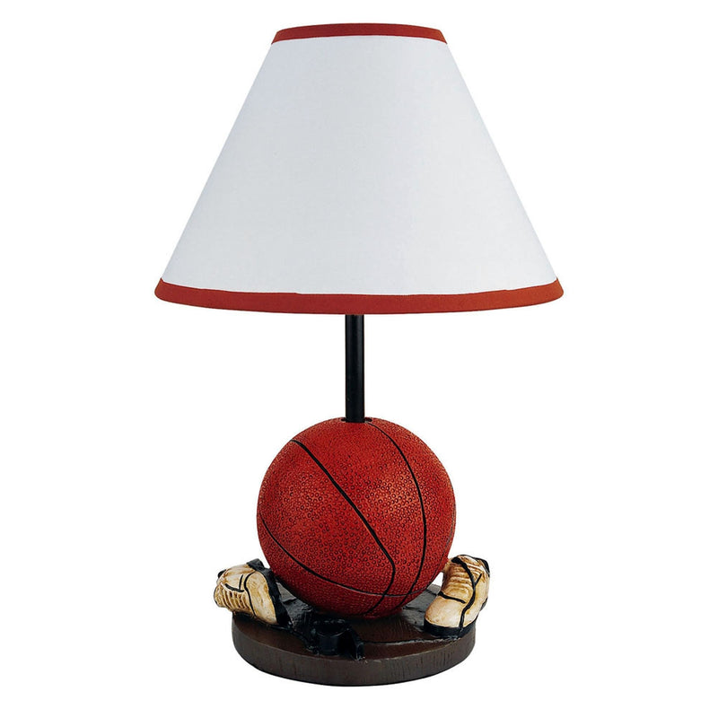 Bedside Table Lamp With White Shade - Orange