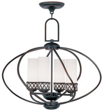 Load image into Gallery viewer, 21" Four Light Dimmable Chandelier With Shades - Bronze
