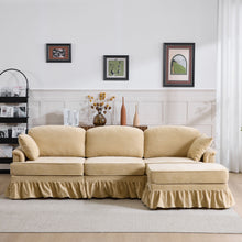 Load image into Gallery viewer, Cloud Sofa With Removable Ruffled Skirt With Ottoman And Flared Arms
