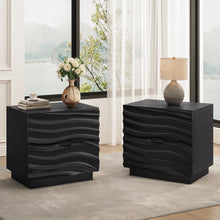 Load image into Gallery viewer, Nightstands, Bedside Table With 2 Drawers (Set of 2) - Black
