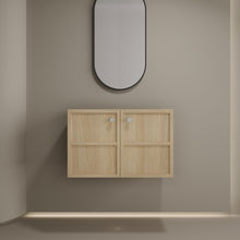 Load image into Gallery viewer, Modern Wall Mounted Bathroom Vanity With Soft Closing Doors
