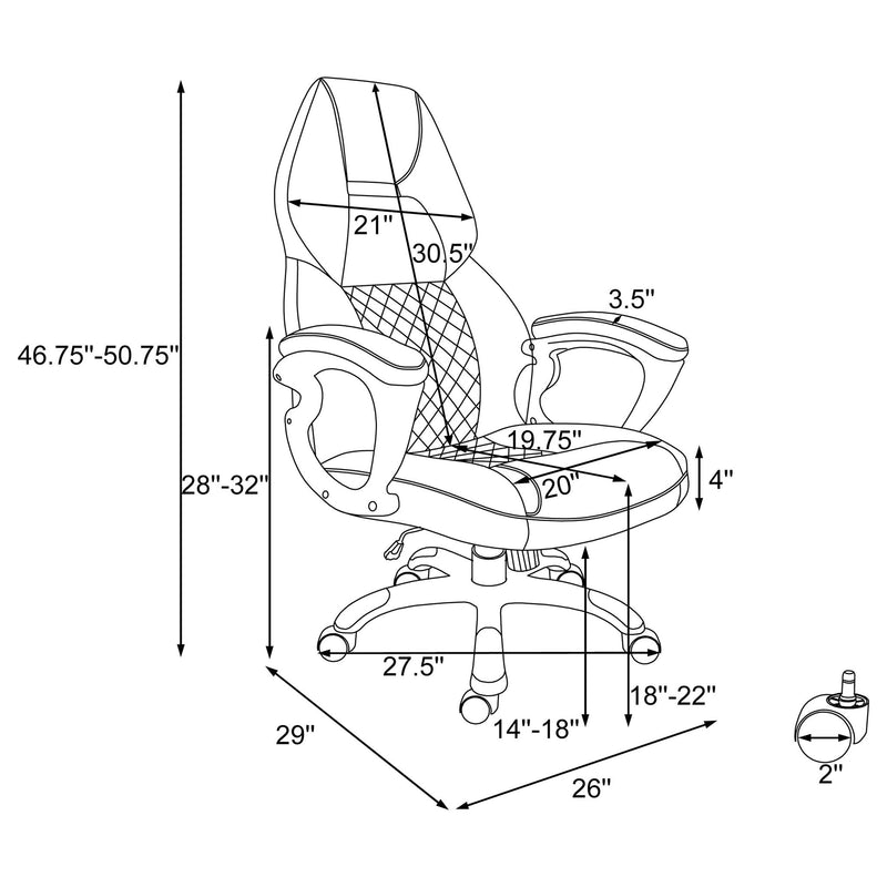 Bruce - Upholstered Adjustable Home Office Chair With Ergonomic Support And Smooth Swivel Function - Black