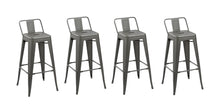 Load image into Gallery viewer, Metal Low Back Counter Height Bar Chairs (Set of 4) - Gray
