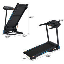 Load image into Gallery viewer, 3.5Hp Hydraulic System Auto Foldable Treadmill With Incline, Heart Rate Sensors, Type C &amp; USB Charge, Bluetooth Speaker - Black
