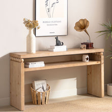 Load image into Gallery viewer, Modern Rustic Console Table, Wood Entryway Table With Shelf &amp; Decorative Bead Detail - Natural
