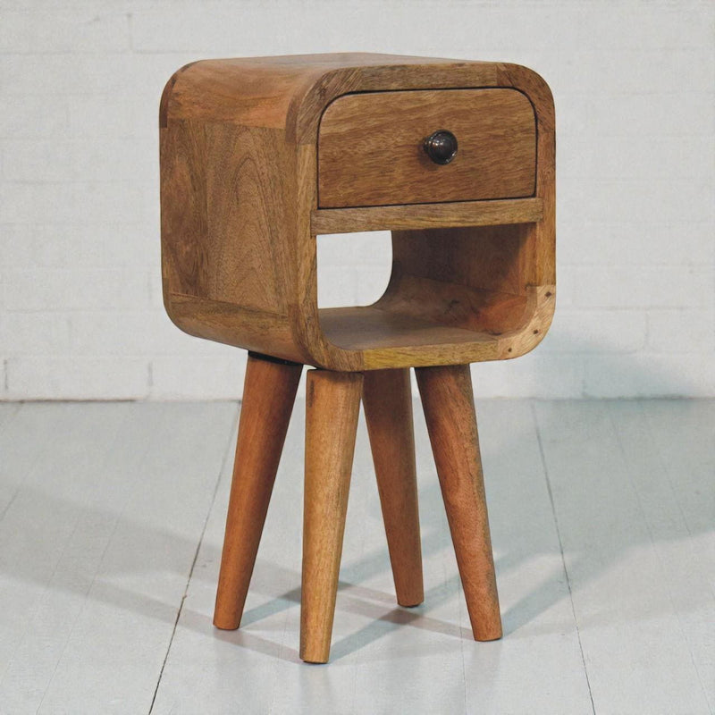 Wood Square One Drawer Nightstand - Oak