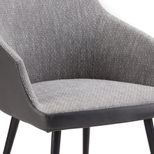 Load image into Gallery viewer, Faux Leather Steel Dining Arm Chair - Gray / Black
