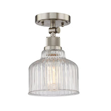 Load image into Gallery viewer, Shaded Dimmable Flush Chandelier With Shades - Nickel
