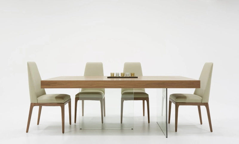 79" Glass Dining Table - Brown