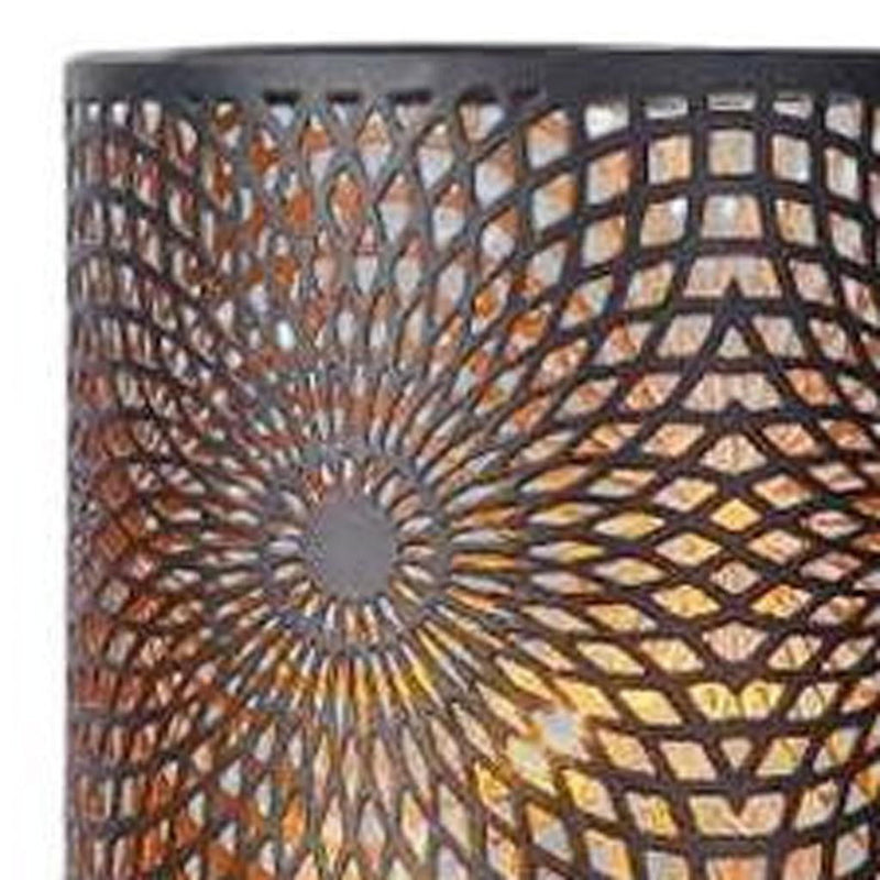 Pierced Novelty Desk Lamp With Cylinder Shade - Black