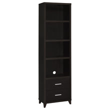 Load image into Gallery viewer, Media Tower With And Drawer With Adjustable Shelves Handles - Brown
