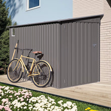Load image into Gallery viewer, Metal Outdoor Storage Shed 4 X 9 Ft With Sloping Roof, Vents, And Side Door - Gray
