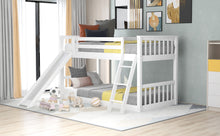 Load image into Gallery viewer, Twin over Twin Bunk Bed with Convertible Slide and Ladder, White
