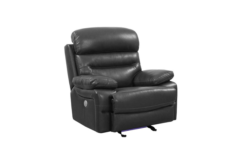 Gray Faux Leather Power Recliner Chair - Gray